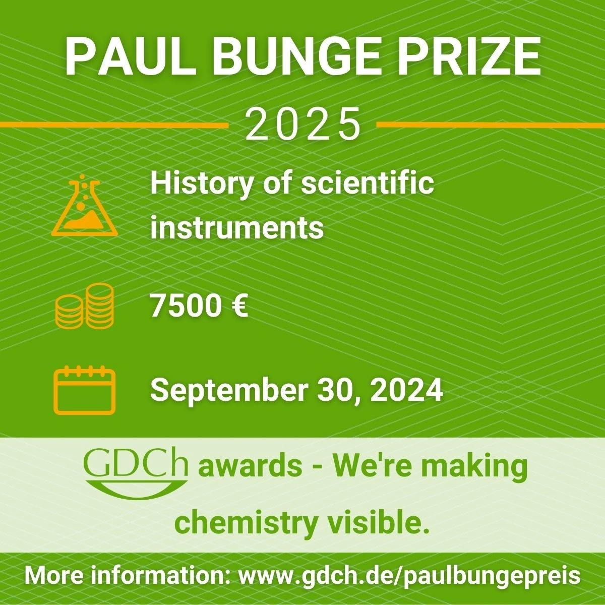 Paul-Bunge-Preis 2025 ist ausgeschrieben