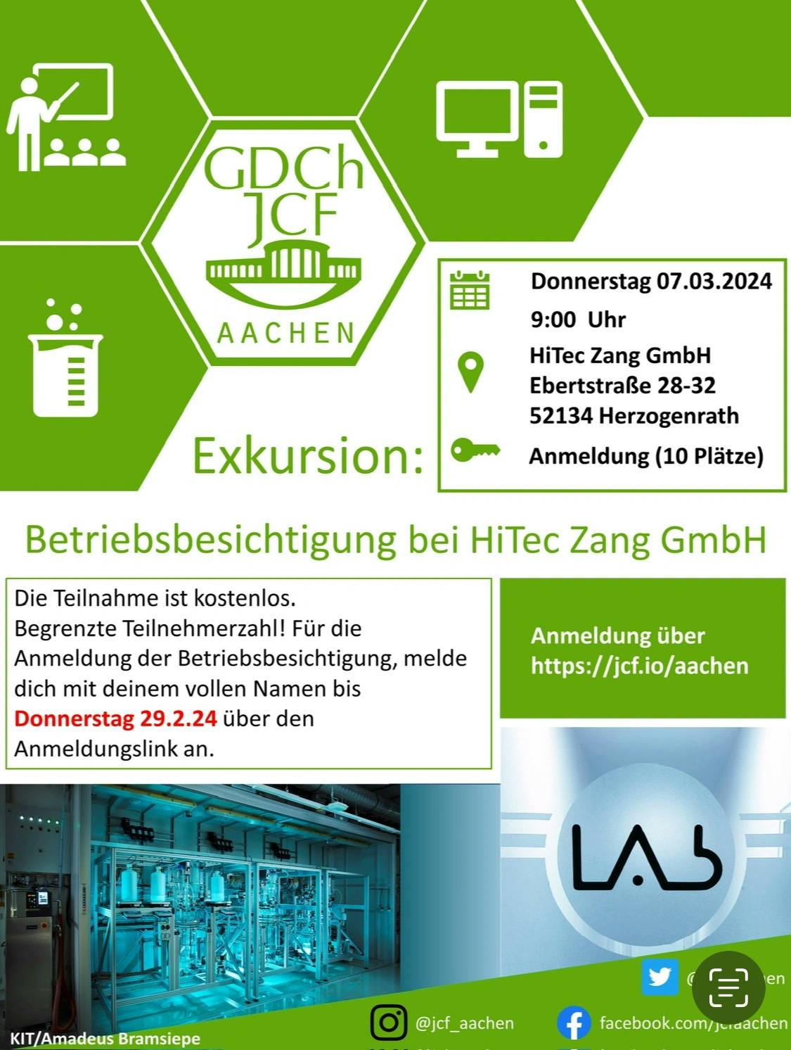 Exkursion: Betriebsbesichtigung bei HiTec Zang GmbH
