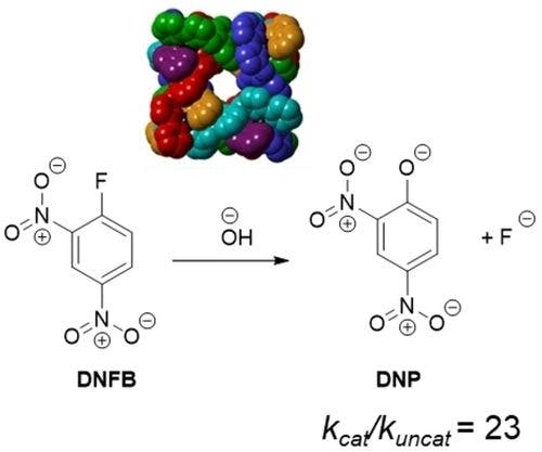 A Study on Auto‐Catalysis and Product Inhibition: A Nucleophilic Aromatic Substitution Reaction Catalysed within the Cavity of an Octanuclear Coordination Cage