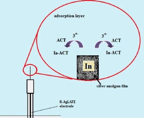 Catalysis of indium ion electroreduction in the presence of acetazolamide in chlorates(VII) solutions with varied water activity