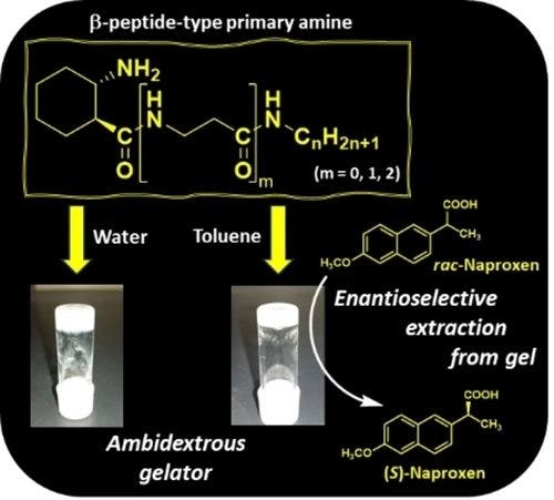 Enantioseparation via Chiral Supramolecular Gels Comprising Ambidextrous Gelators Based on β‐Peptide‐type Primary Amines