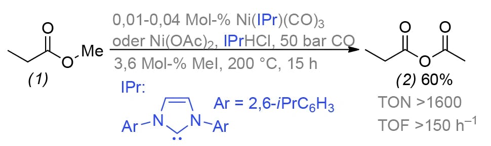 Methylester Nickel-katalysiert carbonylieren