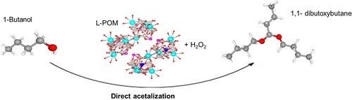 Selective direct oxidation of 1‐butanol into acetal using hydrogen peroxide and Cs5MPW11(H2O)O39 (M=Fe, Co, Cu) catalysts