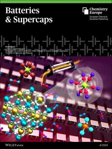 Cover Picture: Elucidating Gas Evolution of Prussian White Cathodes for Sodium‐ion Battery Application: The Effect of Electrolyte and Moisture (Batteries & Supercaps 4/2024)