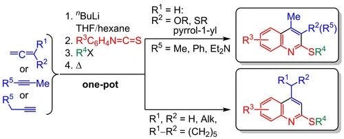 One‐Pot Synthesis of 2‐(Alkylsulfanyl)quinolines from Aryl Isothiocyanates and Allenes or Alkynes