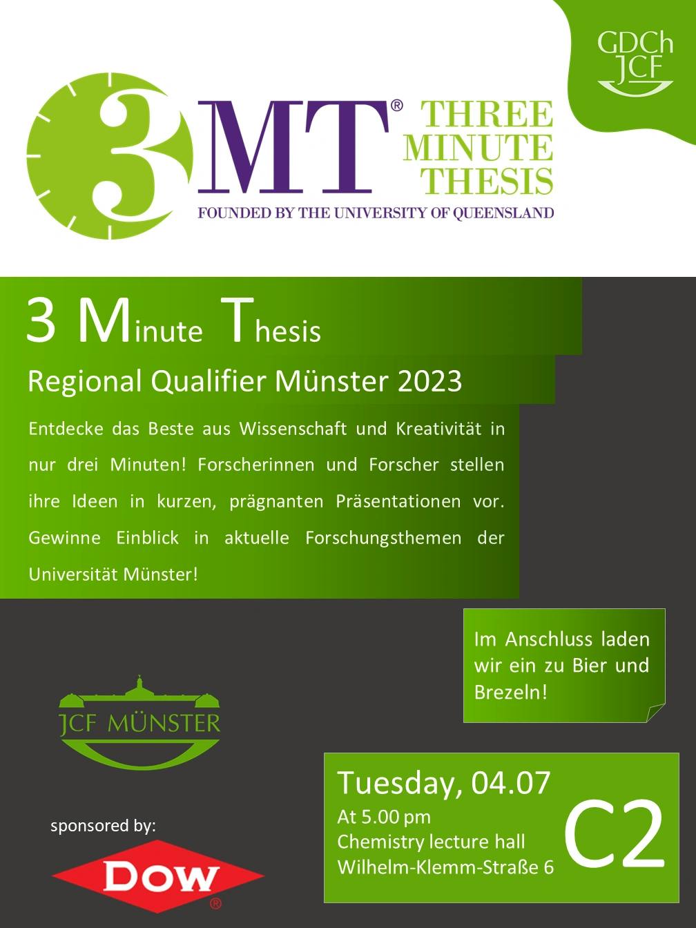 3 Minute Thesis - Regional Qualifier Münster 2023