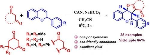 CAN Interceded Oxidative Coupling of β‐Dicarbonyl Compounds to 2‐Aryl/Heteroarylchromenes: A Regio‐ and Diastereoselective Synthesis of Tetrahydro‐benzofuro[3,2‐c]chromenones