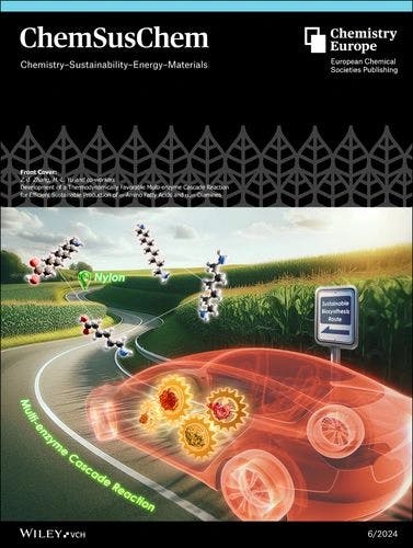 Front Cover: Development of a Thermodynamically Favorable Multi‐enzyme Cascade Reaction for Efficient Sustainable Production of ω‐Amino Fatty Acids and α,ω‐Diamines (ChemSusChem 6/2024)