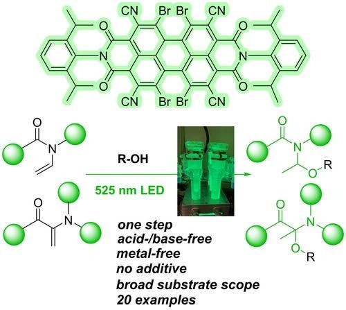Photoredox Catalytic Access to N,O‐Acetals from Enamides by Means of Electron‐Poor Perylene Bisimides